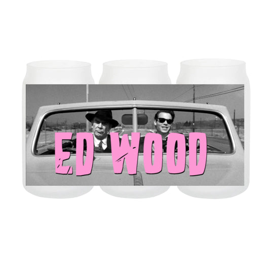 Ed Wood Frosted Glass w/ Lid & Straw