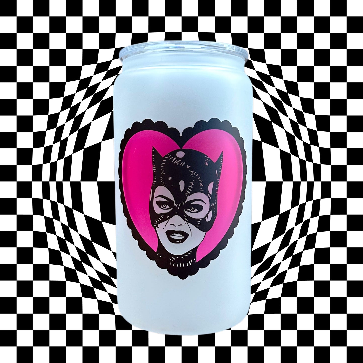 Catwoman Double Sided - 16 oz. Cup - w/ Lid & Straw