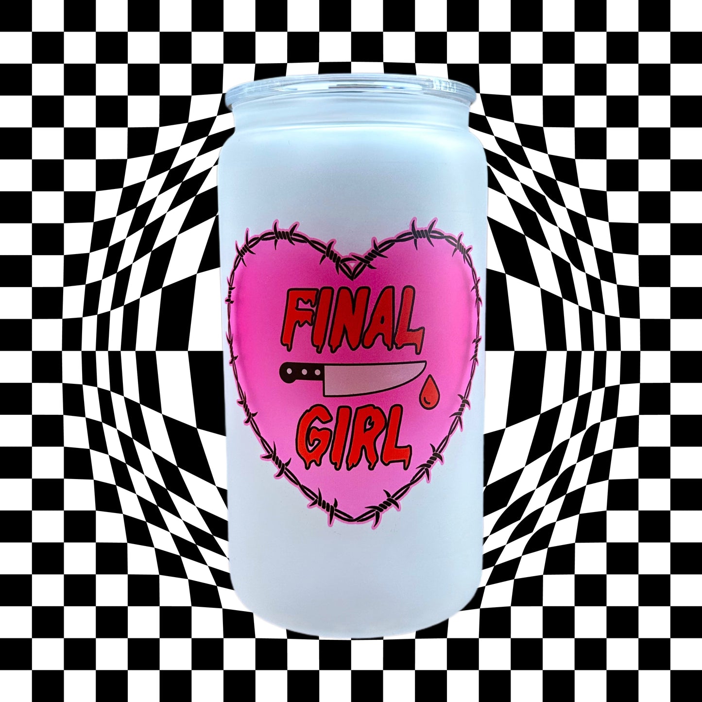 Final Girl Double Sided - 16 oz. Cup - w/ Lid & Straw