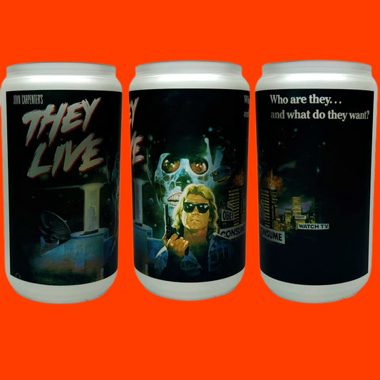 They Live 16 oz Frosted Glass w/ Lid & Straw